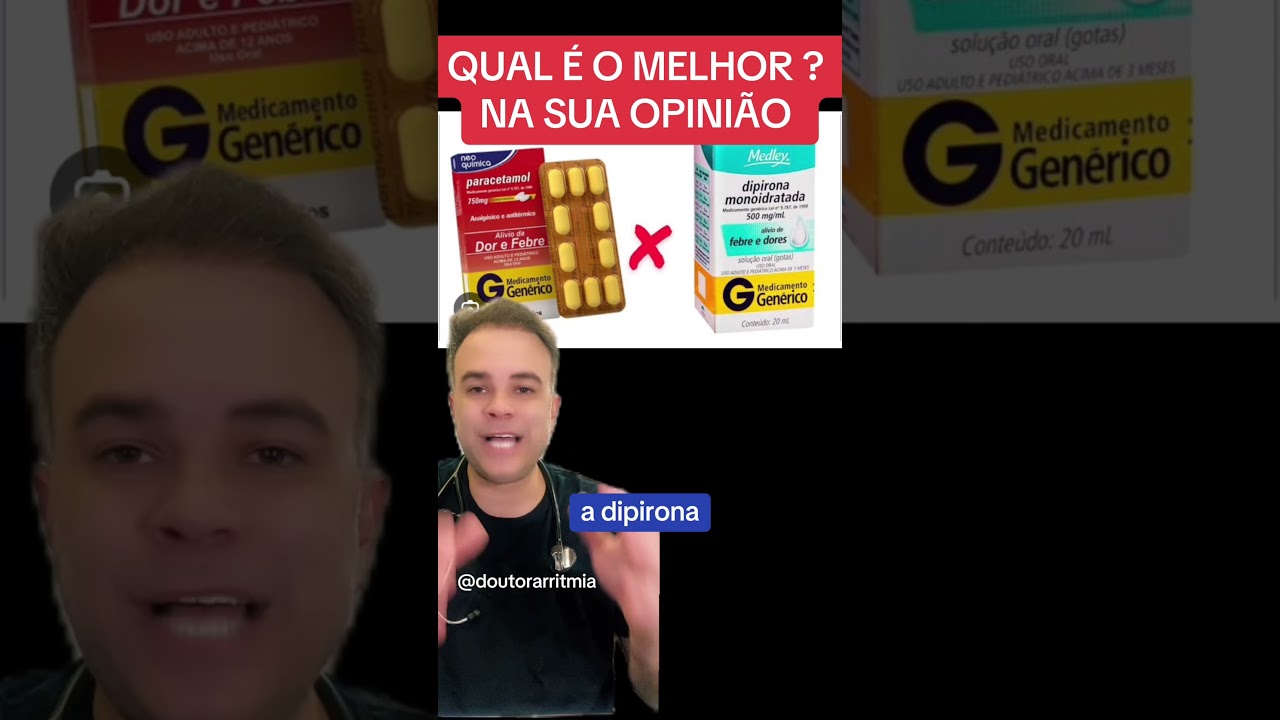 DIPIRONA ou  PARACETAMOL? qual o melhor? #shorts