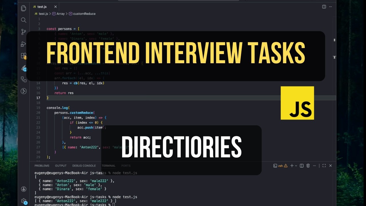 Frontend Interview Tasks. JavaScript. DIRECTIORIES #frontendinterview