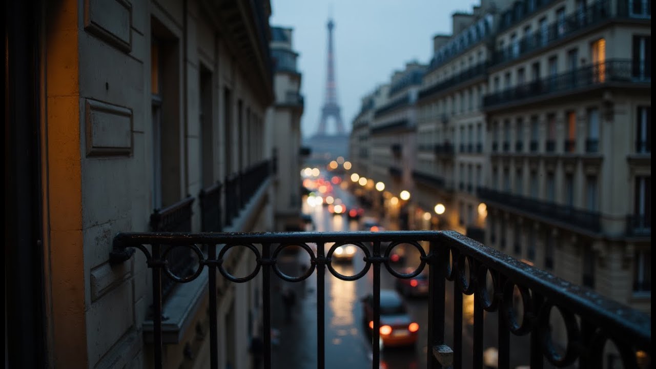 Paris Rainy Balcony at Night 🌧️ | Romantic Lofi for Quiet Moments