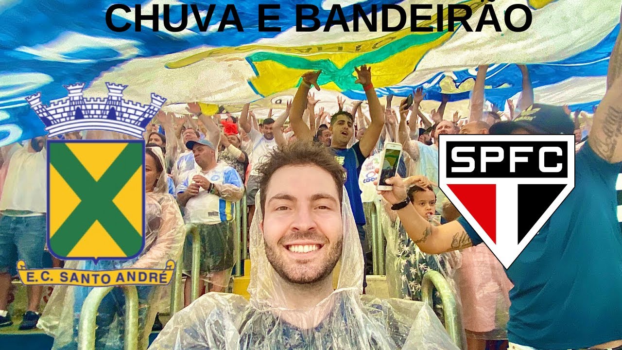 MUITA CHUVA E UM BANDEIRÃO GIGANTE NA VITÓRIA ESPETACULAR DO SANTO ANDRÉ/ Santo André x São Paulo