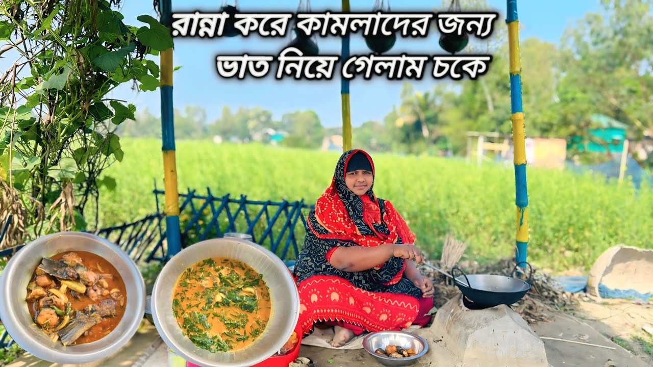 দুই রকমের মাছ রান্না করে কামলাদের জন্য ভাত নিয়ে চকে গেলাম  | Mimi village vlogs