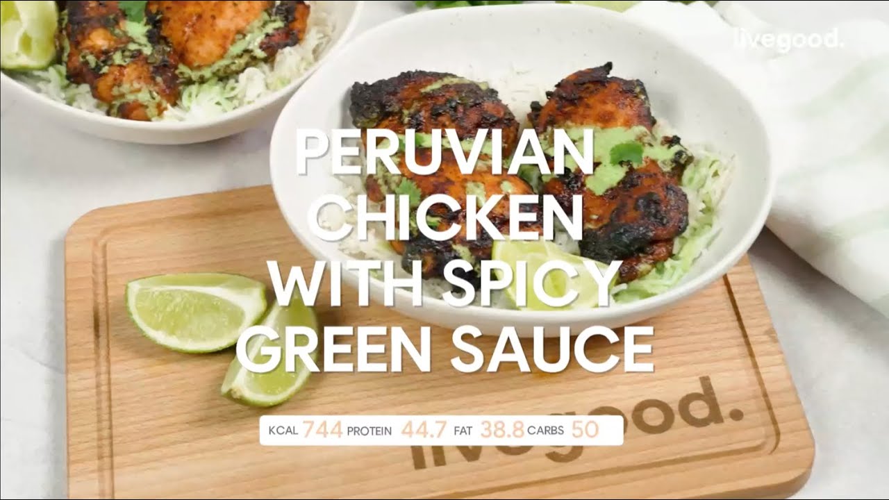 Peruvian Chicken with Spicy Green Sauce | Fresh & Delicious!