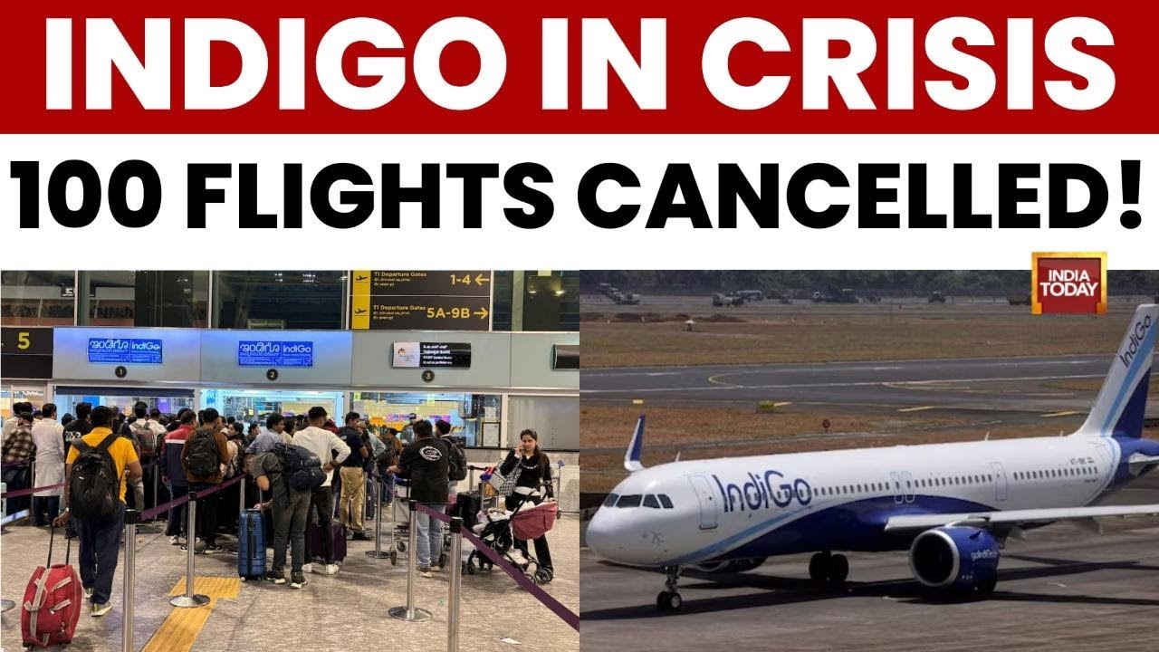 IndiGo Crisis: Nearly 100 Flights Cancelled as DGCA Launches Probe Amid Nationwide Disruptions