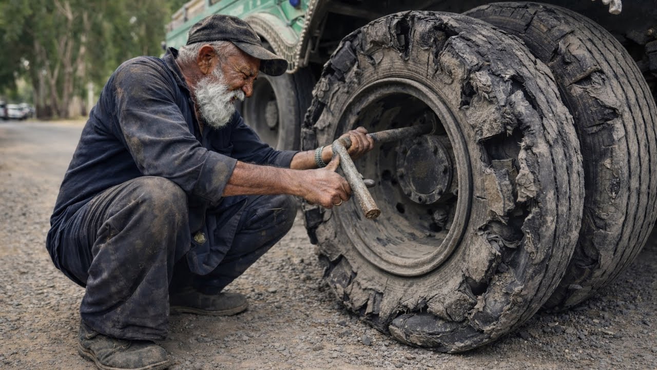 Master Craftsman Repairs a Completely Destroyed Truck Tire | Incredible Repair Skills