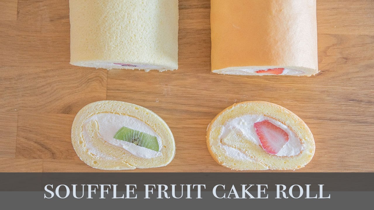 舒芙蕾水果生乳捲 Souffle Cake Roll with Fruits (燙麵法蛋糕捲/黃金戚風做法）