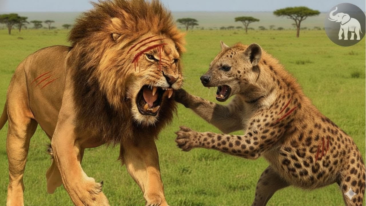 África Salvaje: La Batalla por la Comida entre Leones y Hienas #animalessalvajes