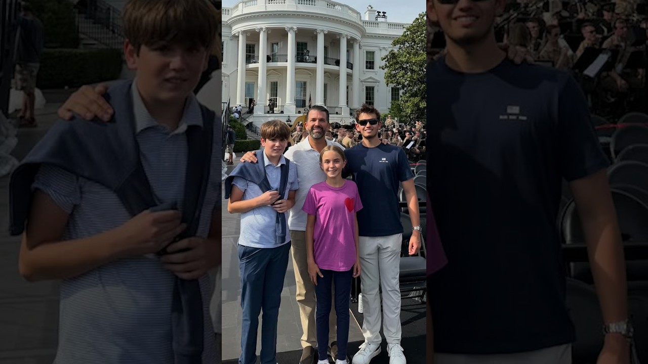 Donald Trump Jr. with his children at the White House getting ready for President Trump's birthday