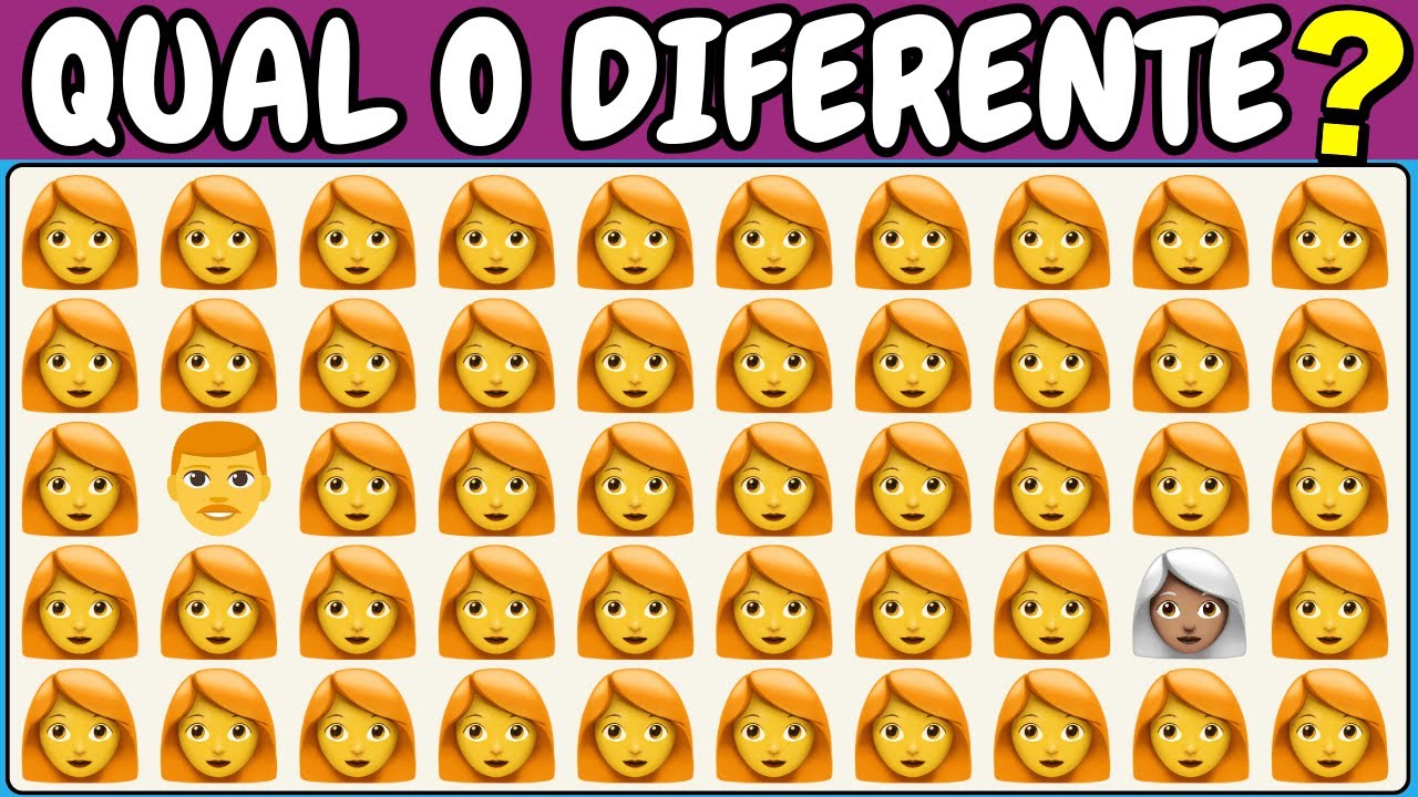 🕵️‍♂️🟥👀ACHE O EMOJI DIFERENTE Super Edição Jogos Diversos NIVEL MEDIO E IMPOSSIVEL