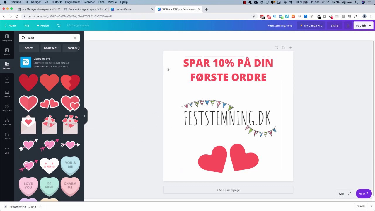 Lav markedsf&oslash;ringsmateriale med Canva til f.eks. Facebook