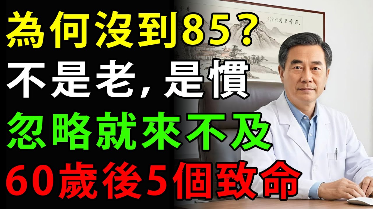 為什麼大多數人活不到 85 歲？以及 60 歲以後應該避免的 5 個致命習慣！#黃金時間 #緊急情況 #健康有聲書