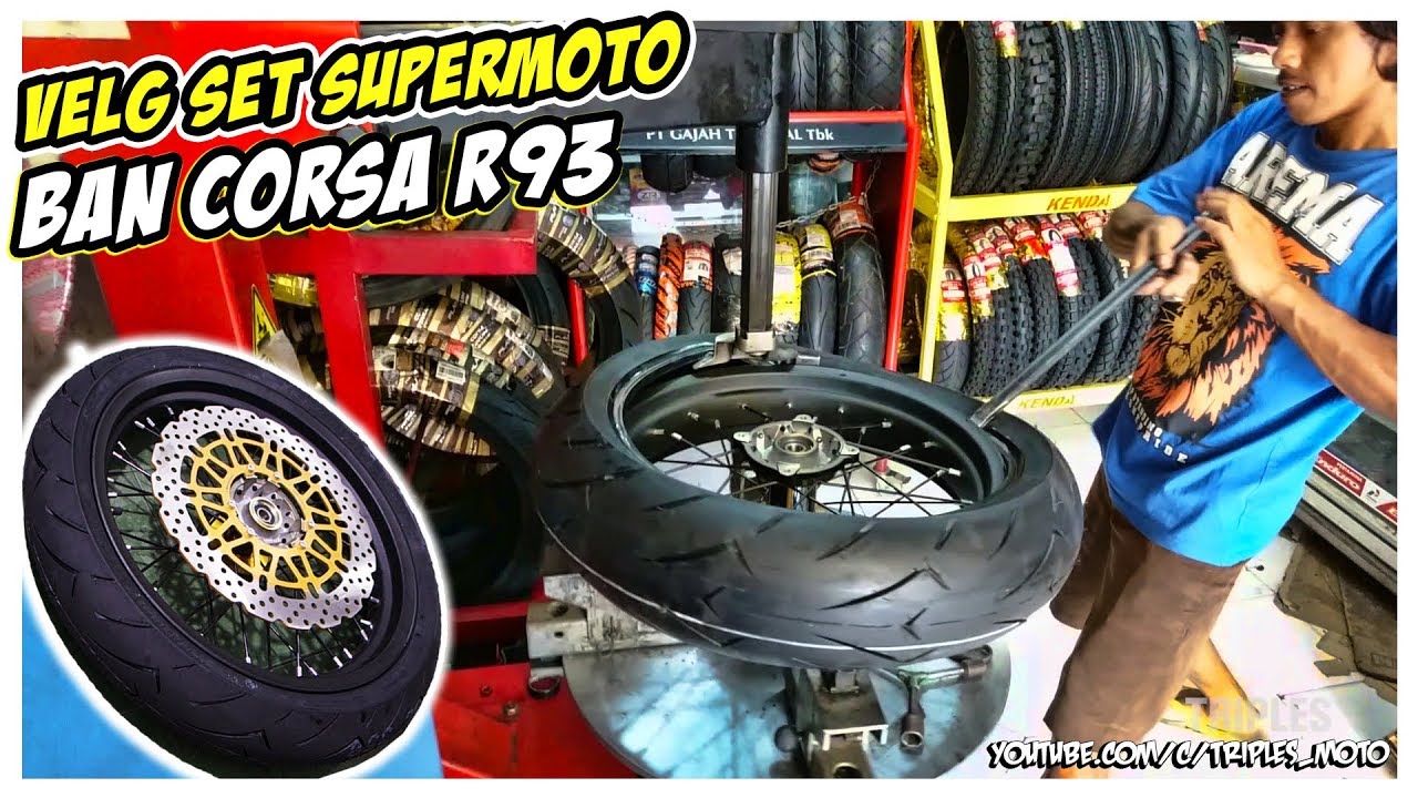 Velg Set Supermoto Honda CRF 150L Pasang Ban Corsa R93