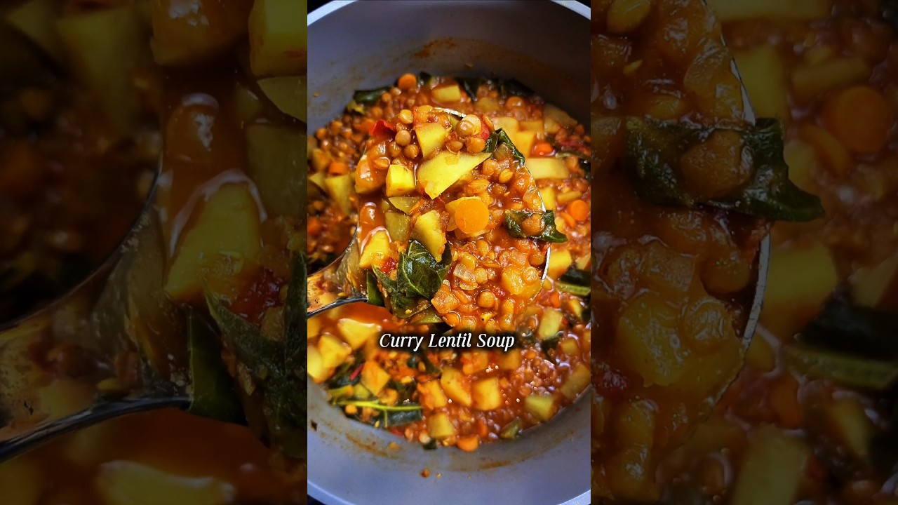 Лучший рецепт веганского супа (суп карри с чечевицей)