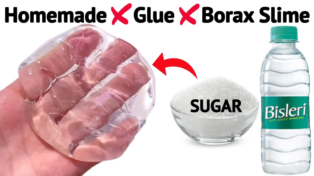 How to make Water and Sugar Slime at home Without Glue or Borax/ Water Slime Making/ DIY Slime /ASMR