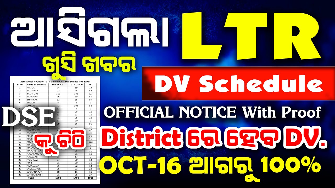 🚨 Breaking News: LTR DV Schedule-2 025  DV in DEO level, Full Information Explained.