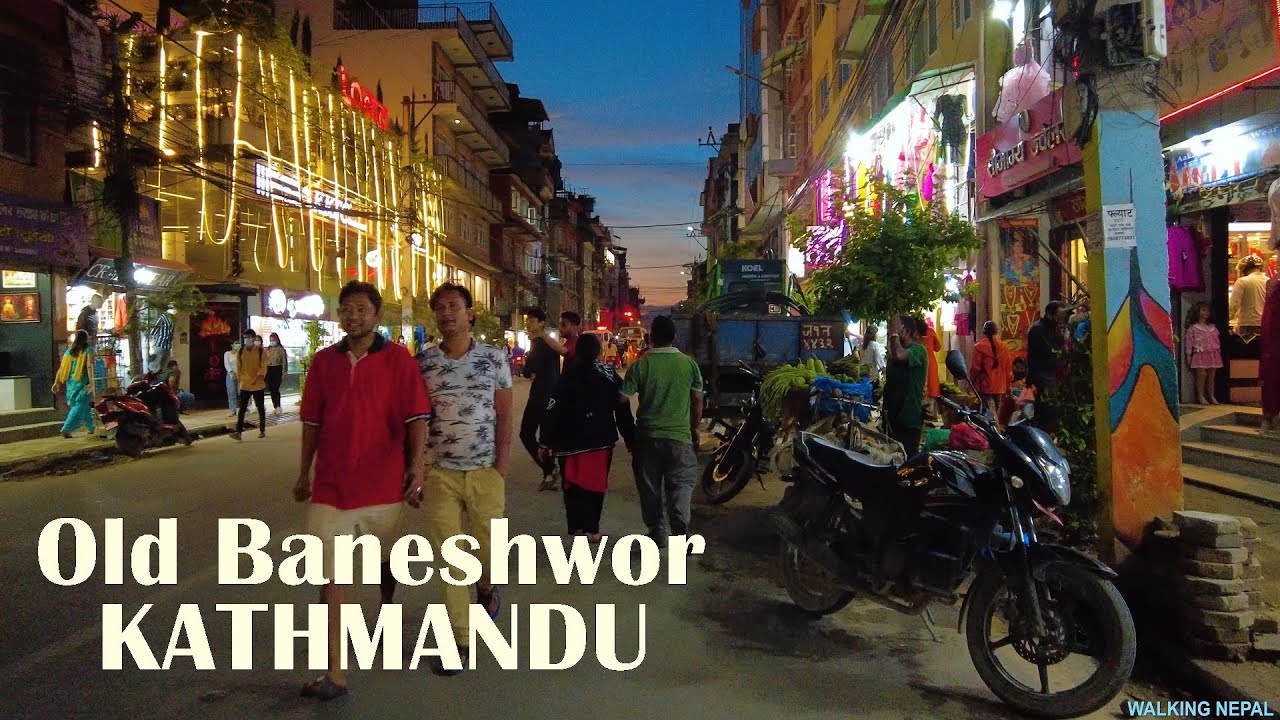OLD BANESHWOR - KATHMANDU NIGHT WALK - 4K VIRTUAL TRAVELLING WALKING NEPAL 2022