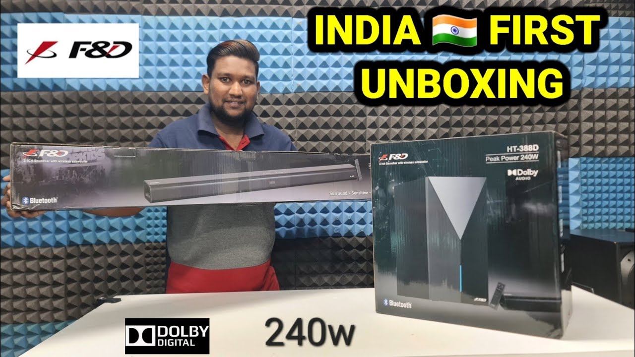 F&D HT-388D Dolby Soundbar UNBOXING REVIEW SOUND TEST | 240w | WIRELESS SUBWOOFER | Best Soundbar