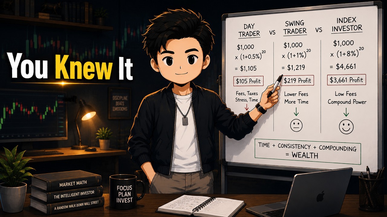You Understood the Real Math of Day Trader vs Swing Trader vs Index Investor