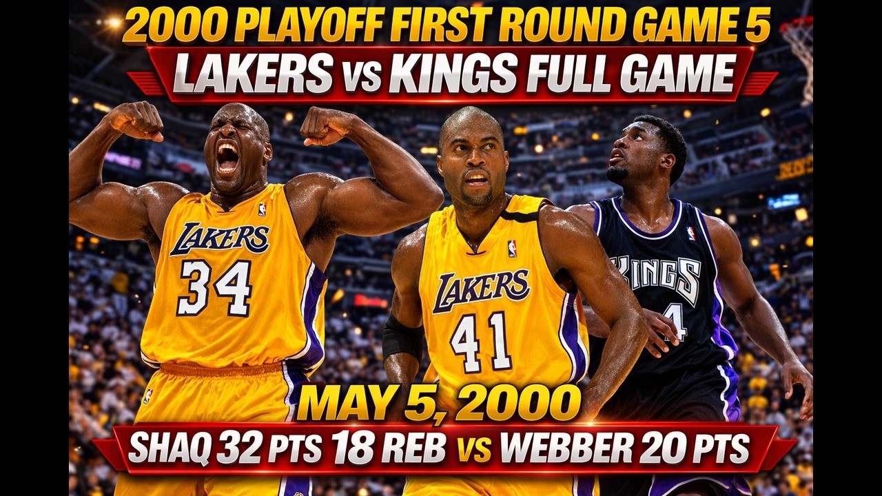 2000 Lakers vs Kings NBA Playoffs Game 5 | SHAQ 32 PT 18 REB vs Chris Webber | May 5, 2000 FULL GAME