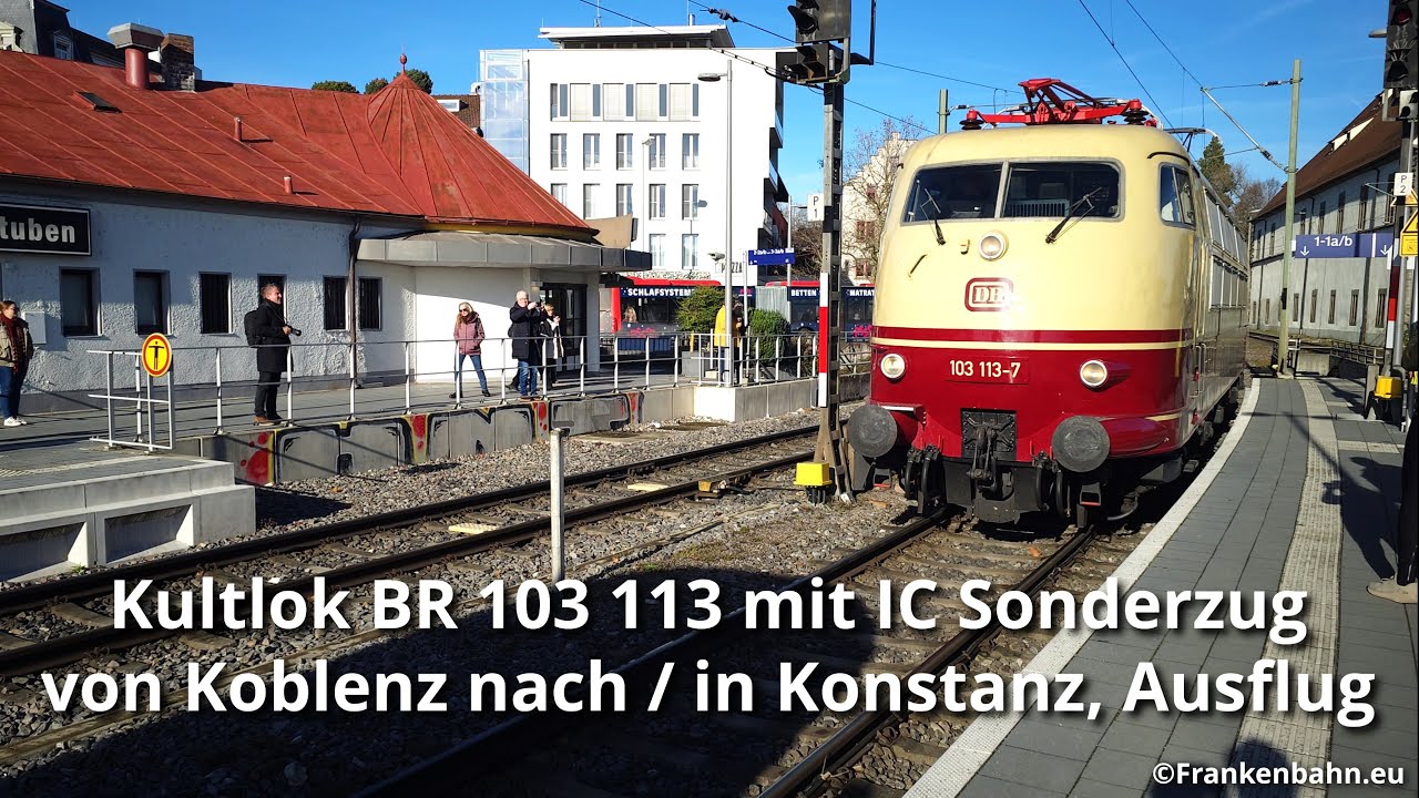 Kultlok BR 103 113 mit IC Sonderzug von Koblenz nach / in Konstanz Ausflug, BR103, E03, TEE