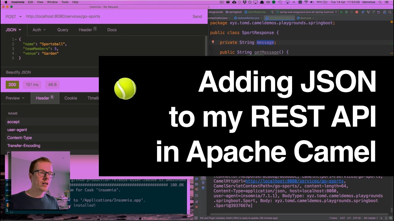 Adding JSON to my REST API in Apache Camel [Code-along]