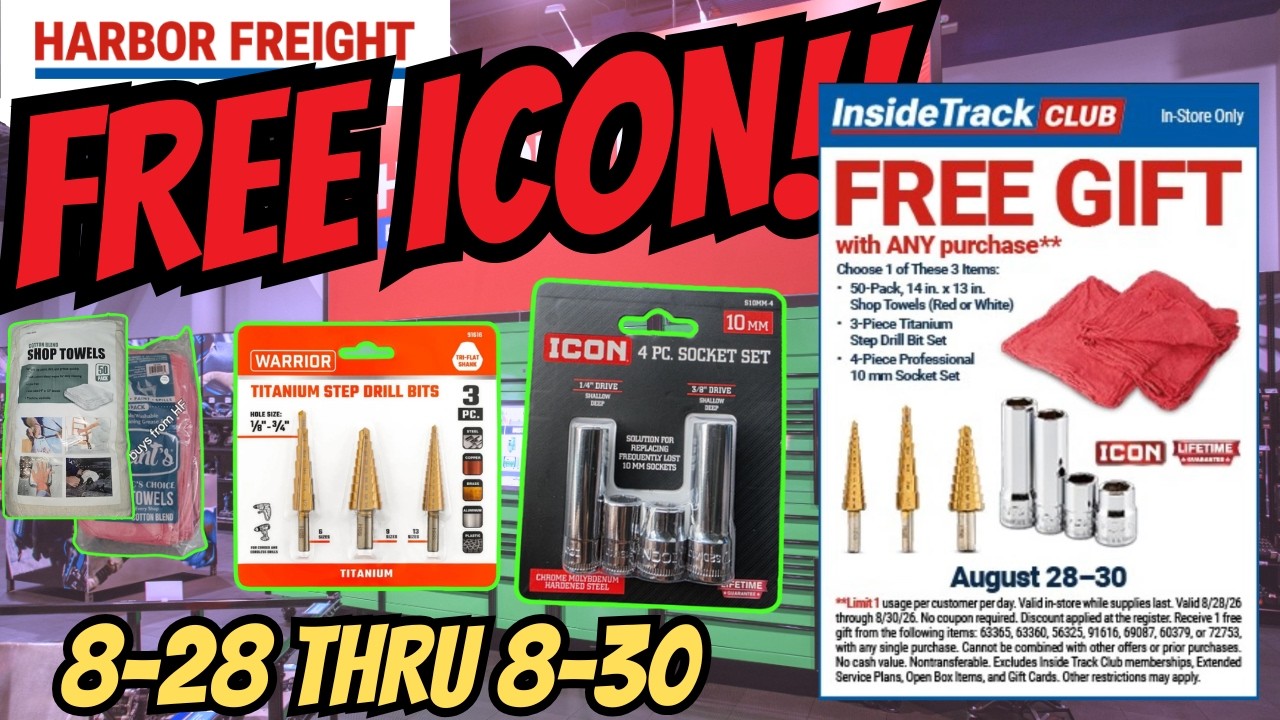 Harbor Freight FREE ICON SOCKETS! #harborfreight #harbro