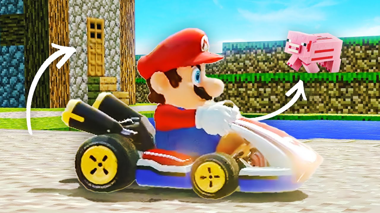Mario Kart aber mit Minecraft Texturen