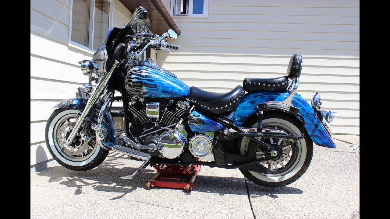 Yamaha Roadstar 2005 1700cc Замена задних тормозных колодок.