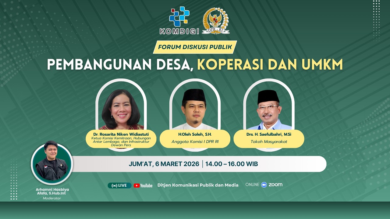 [Forum Diskusi Publik] Pembangunan Desa, Koperasi dan UMKM