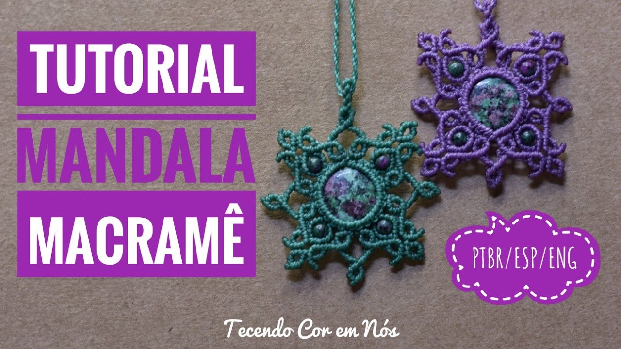 Macramê Tecendo Cor em Nós | TUTORIAL como fazer COLAR MANDALA em MACRAMÊ | 08/22