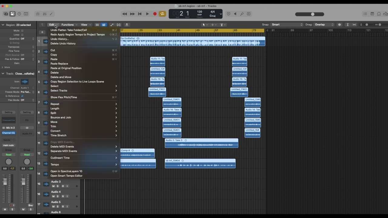 Logic Pro Tempo Change after recording the whole song , how to fix it !