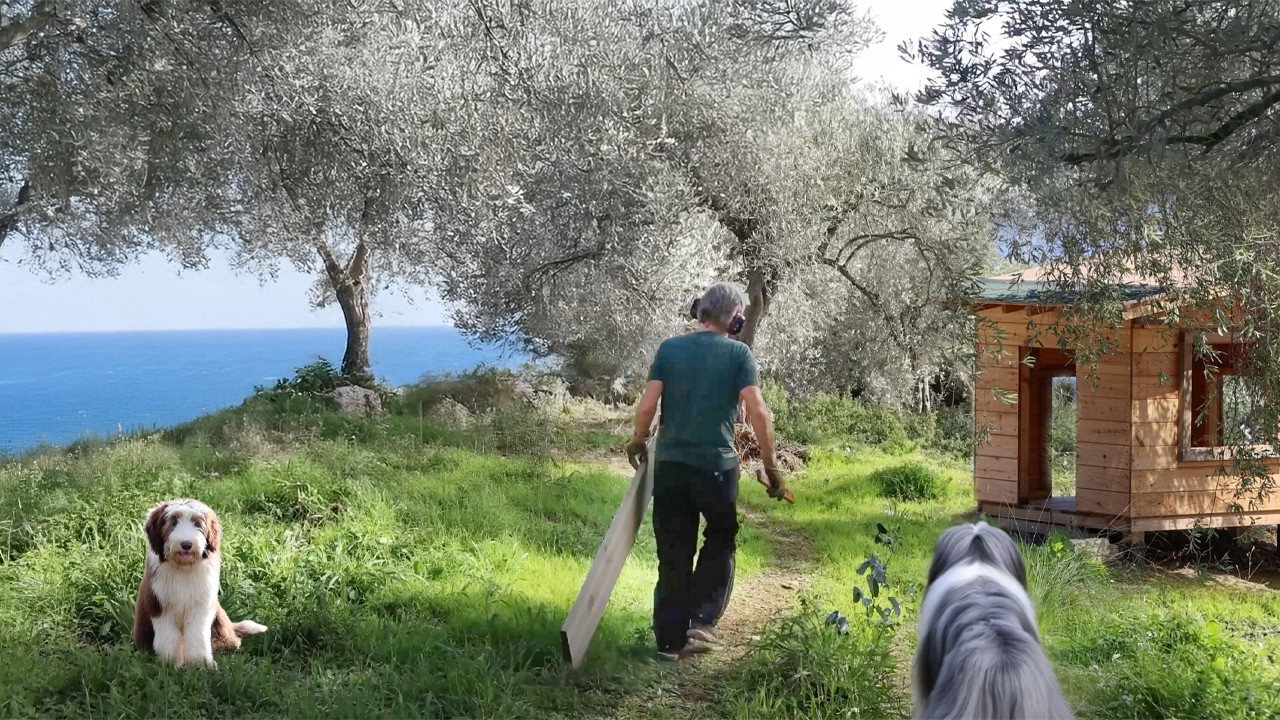 Picking Sea fennel, continuing to build the stairs, cooking Greek food