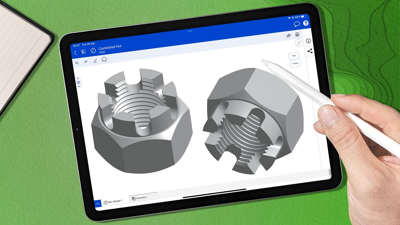 Modeling Castellated Nut on iPad | Onshape Mobile
