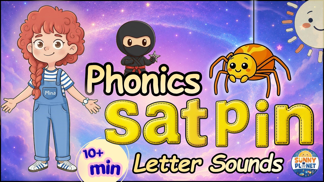 SATPIN Phonics Songs for Kids | First 6 Letter Sounds | 10 Minute Alphabet Song