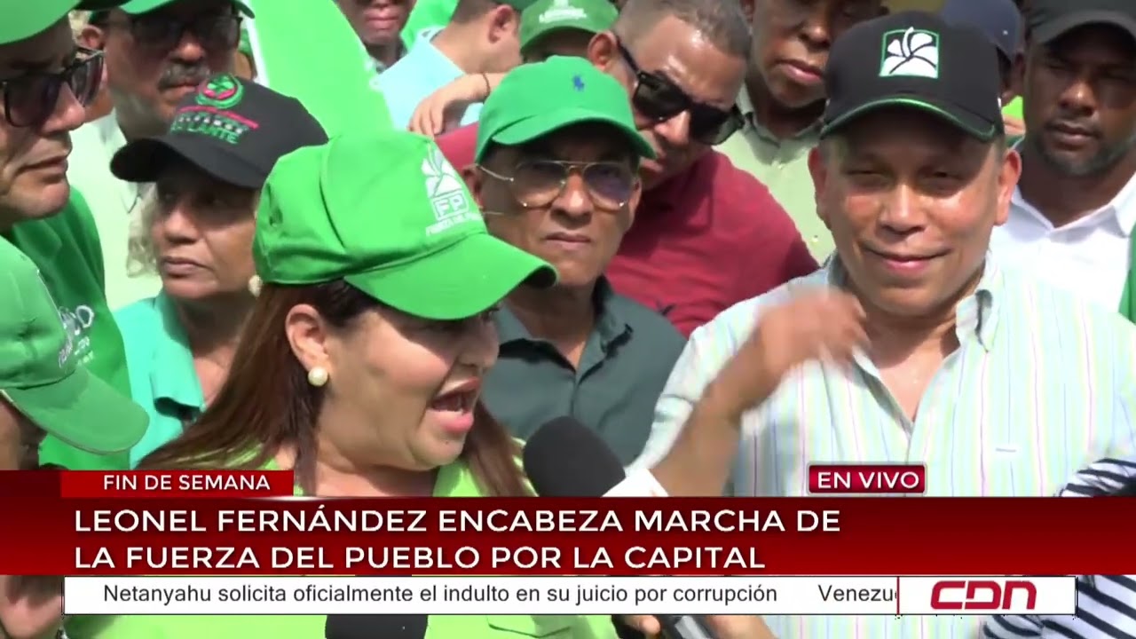 Leonel Fern&aacute;ndez encabeza marcha de la Fuerza del Pueblo por la capital