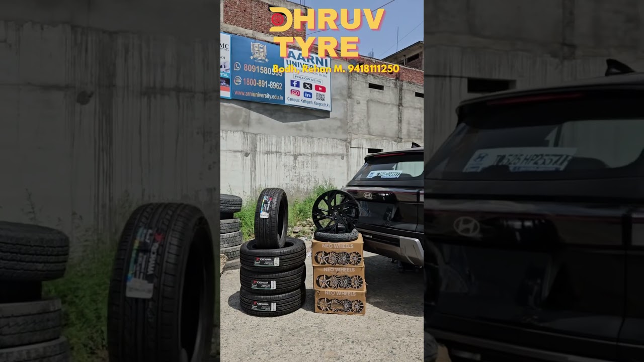 17 inch neo alloy wheels + 215/60R17 Earth1 max done #dhruvrealtyreshoppe #dhruvtyre #creta #alloys