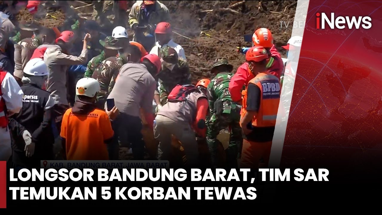 Pencarian Korban Longsor Bandung Barat, Tim SAR Evakuasi 5 Kantong Jenazah | iNews Sore 31/1
