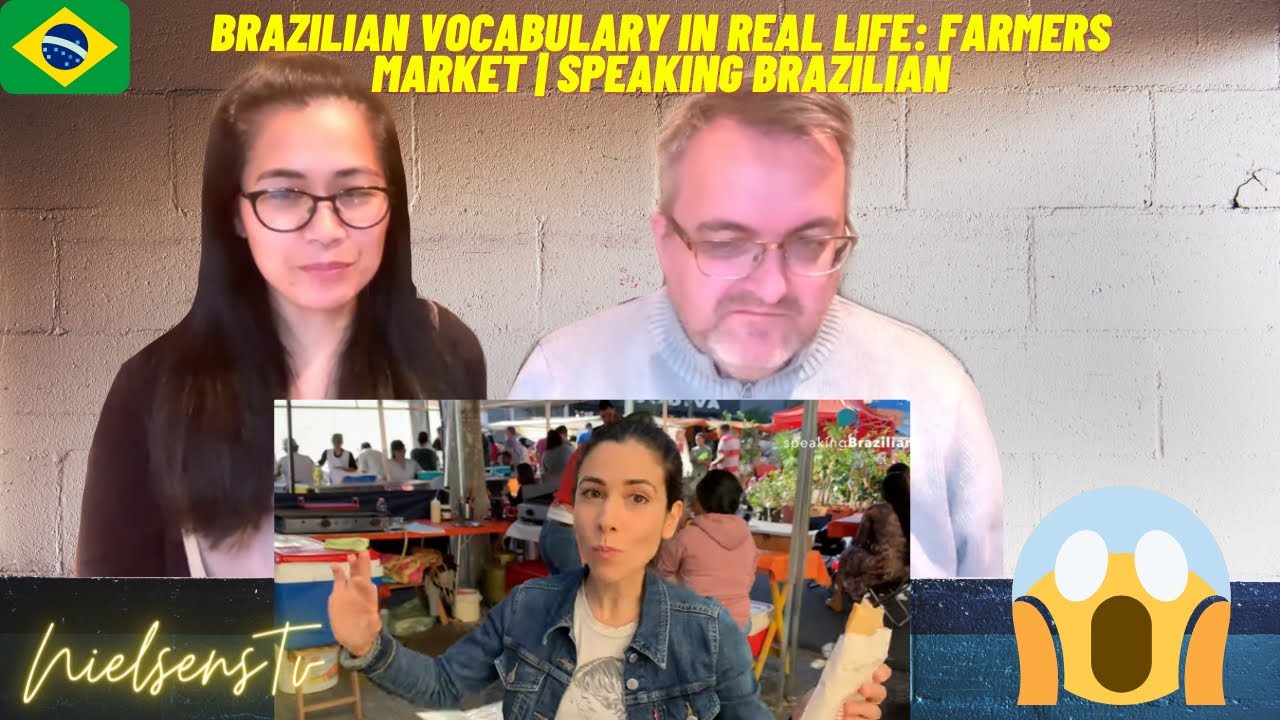 BRAZILIAN VOCABULARY in Real Life: Farmers Market | Speaking Brazilian-🇩🇰DANISH REACTION
