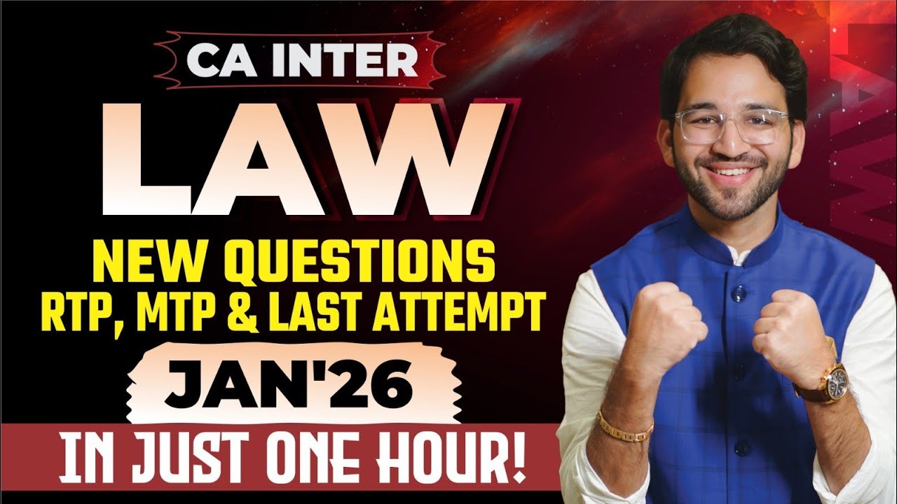CA Inter law RTP, MTP & Sept'25 exam discussion | Must Solve | CA Inter | Jan'26 | CA Shubham