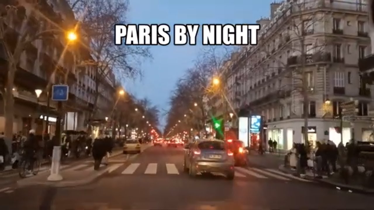 Paris by night 4K- Driving- French region