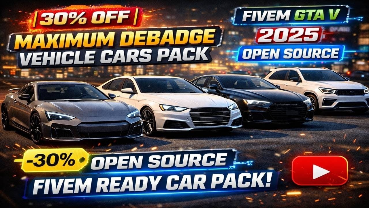 [30% OFF] MAXIMUM DEBADGE VEHICLE CARS PACK - FIVEM GTA V | OPEN SOURCE | FIVEM READY CAR PACK 2025