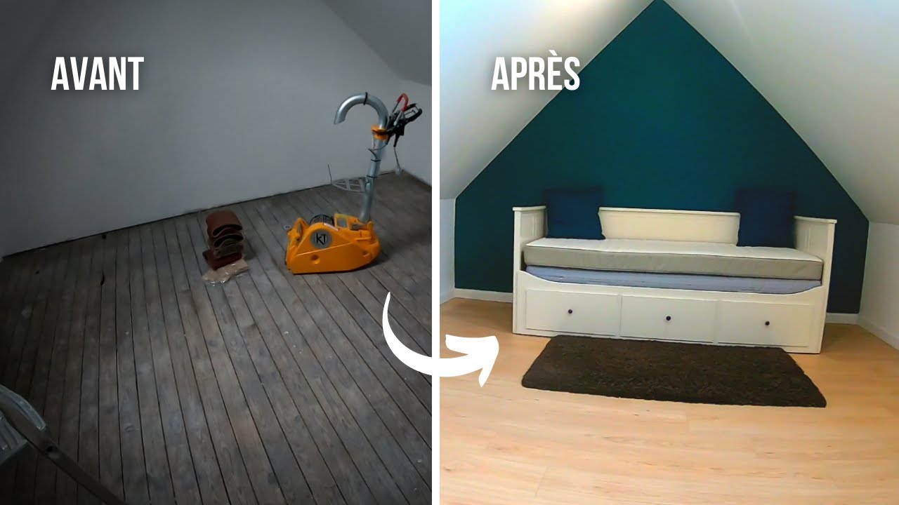 POSE PARQUET STRATIFIE ARTENS LEROY MERLIN 🔥💯_ RENOVATION DE COMBLES 🚧 PART. 2/2