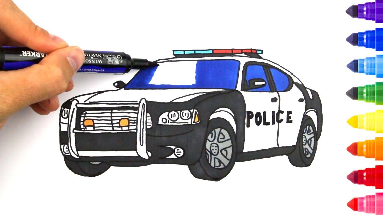 How to Draw a Police Car - Drawing for Kids