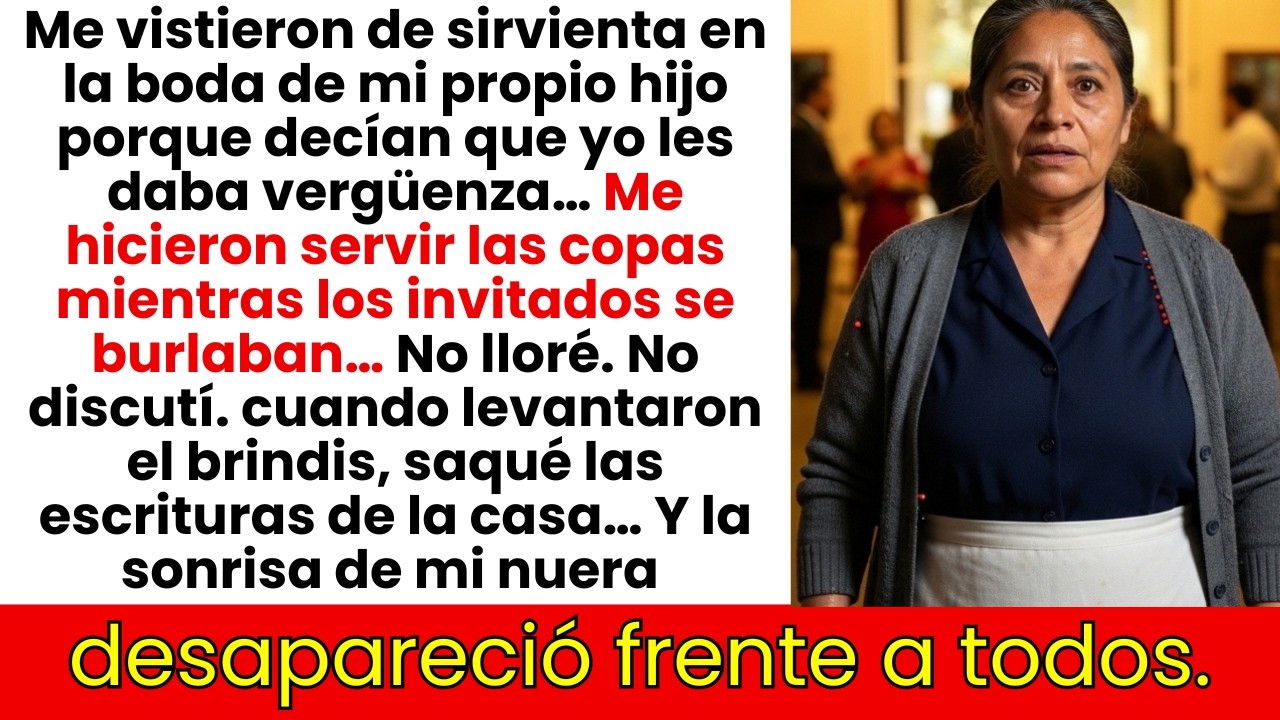 Me Vistieron de Sirvienta en la Boda de Mi Hijo Porque Les Daba Vergüenza. Al Brindar, Saqué las...