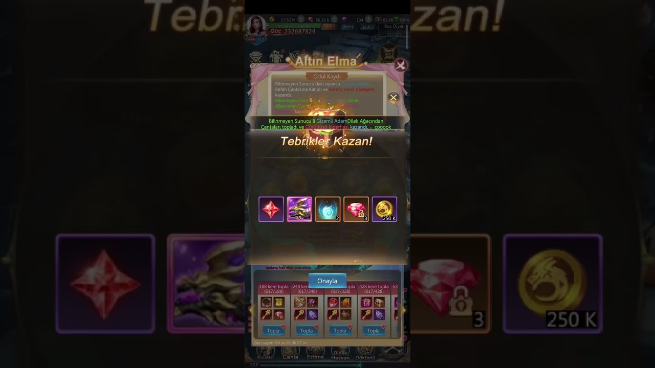 1749 DARKNESS ALTIN ELMA ETKİNLİĞİ 50 K ELMAS BASTIK BİNEĞİ ALDIK #pashafencer #natali #darknes