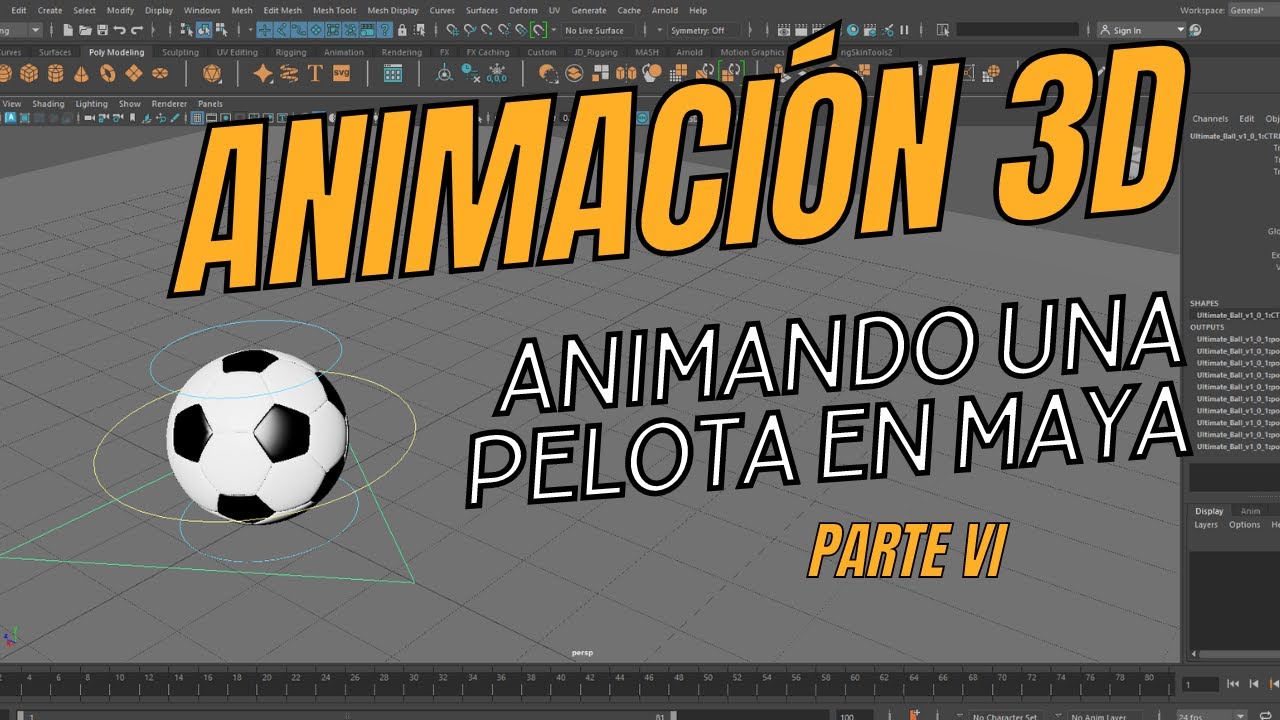Anima una pelota en Maya - El final: Rotación