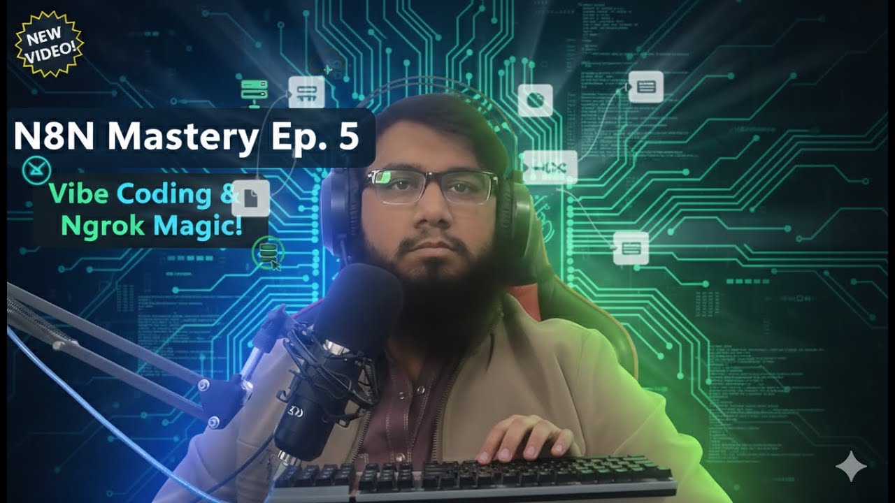 Class 5: N8N Mastery Ep. 5: Vibe Coding & Exposing Localhost with Ngrok | N8N Course Urdu