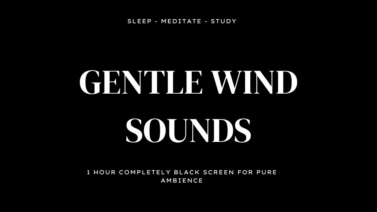 Black Screen Gentle Wind Sounds for Deep Relaxation, Calm & Focus (1 Hour)