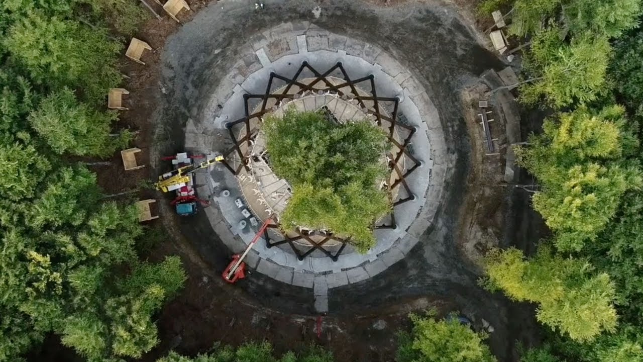 Watch construction footage of EFFEKT's spiralling observation tower in Denmark