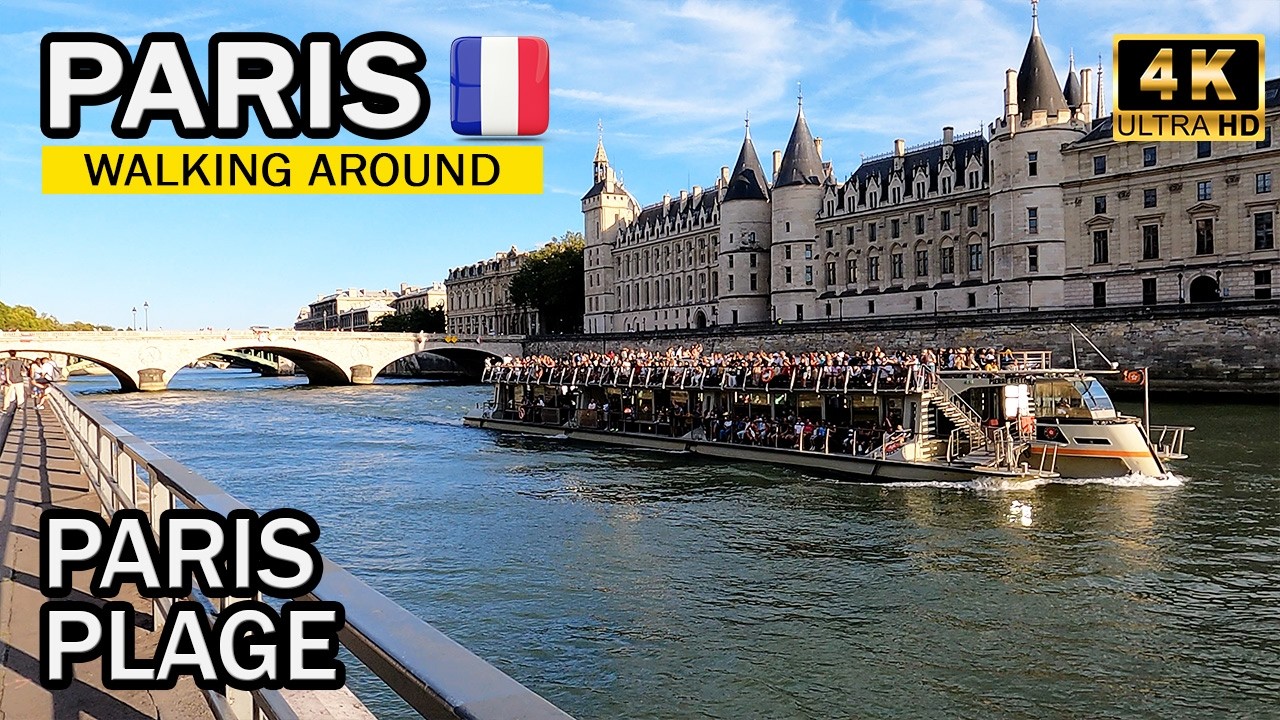 Walking in Paris 🇫🇷 – Paris Plage [4K] – Summer 2024 – Golden Hour