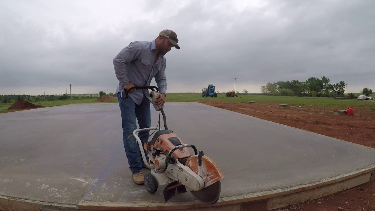 cutting a concrete pad